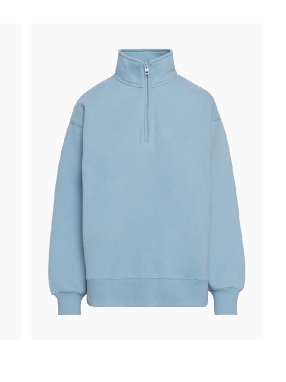 Aritzia Cozy Sweatfleece Boyfriend 1/2 Zip Blue XS